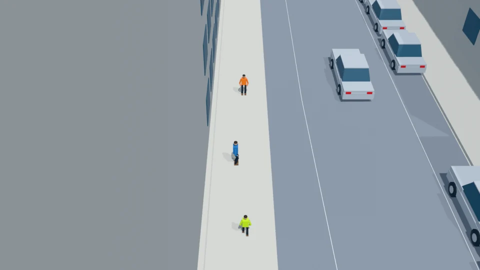 Football play starts off the road