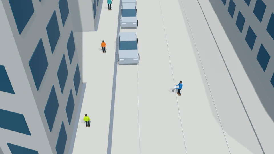 Ball secured: immediate return toward the sidewalk