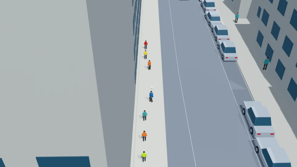 NORMAL ending: children are still actively playing off the road