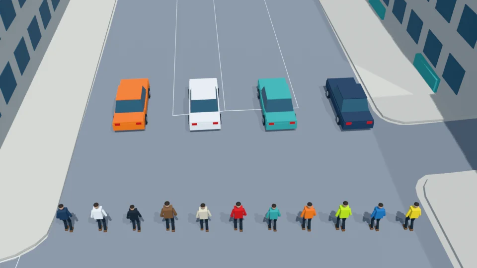 The procession continues along the mapped road alignment