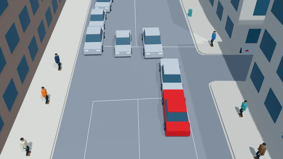 Rear car makes low-speed bumper contact with the lead car without mesh penetration.