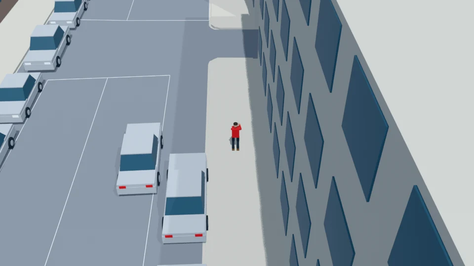 Caller paces on the south sidewalk while arguing into a phone