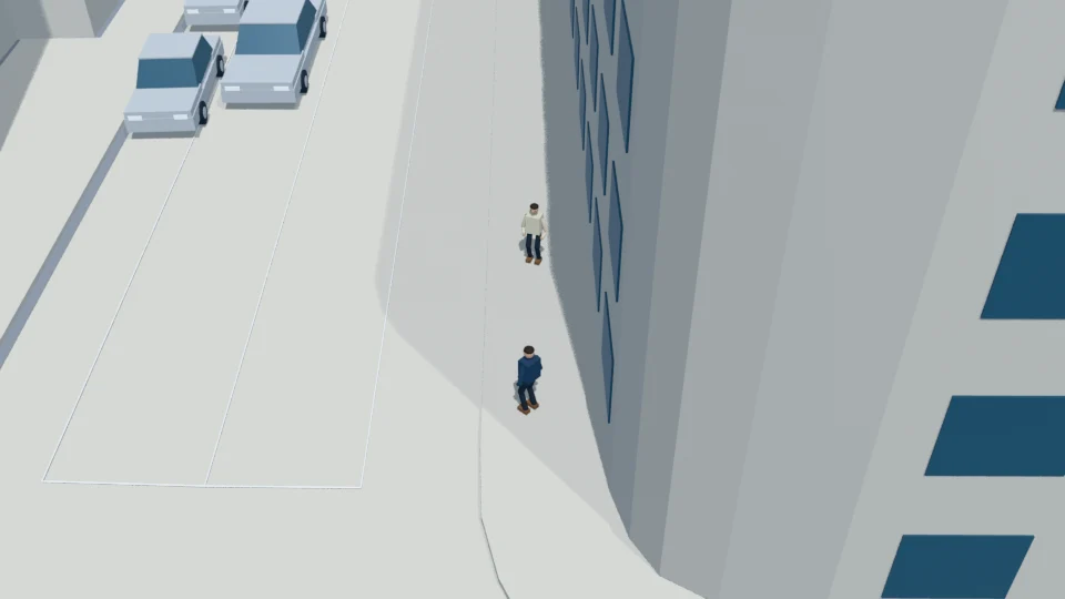 A second hesitant roadway incursion begins.