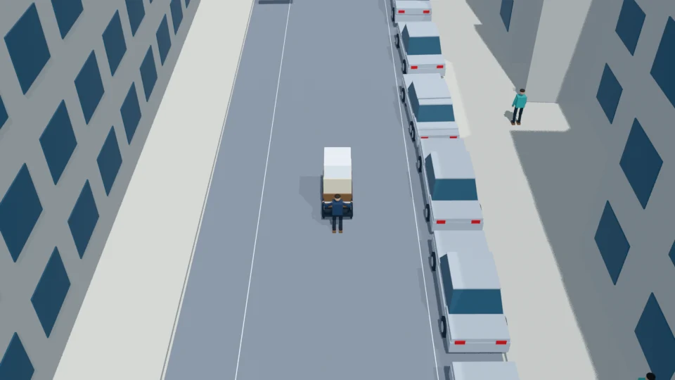 Collector stops to rest while retaining the handle