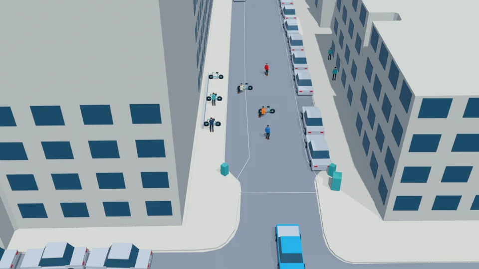 Congested bicycle-share station spills users into the traffic lane rehearsal