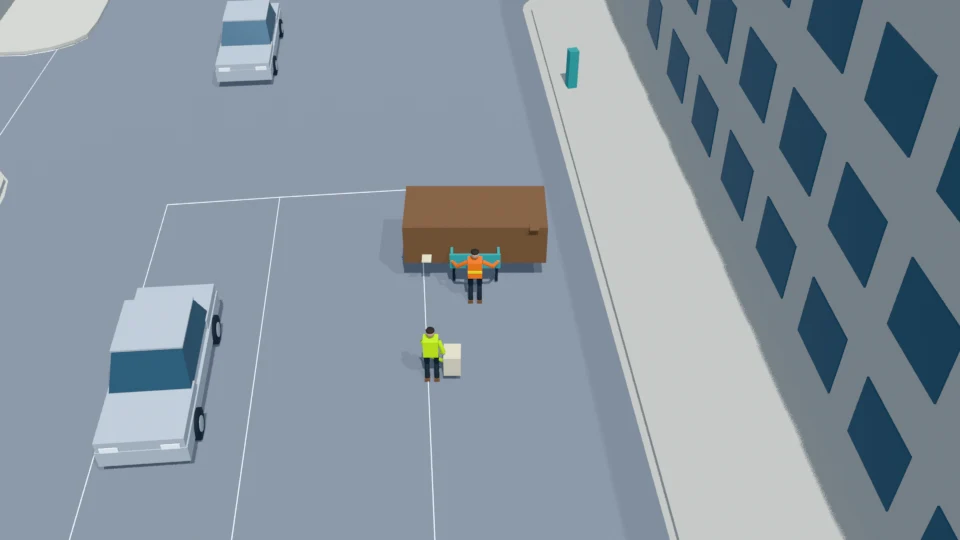 Overwide cardboard tricycle with repeated shedding and collection rehearsal